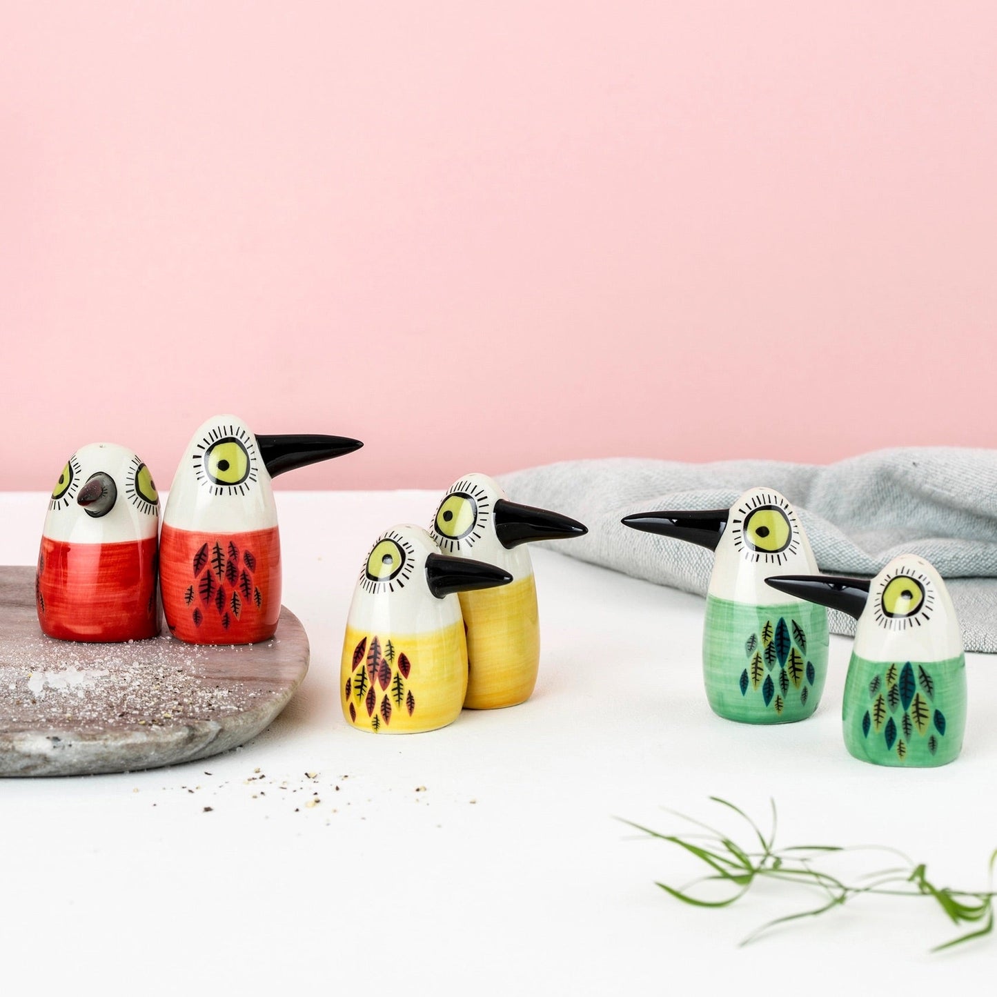 Bird Salt and Pepper Shakers Red